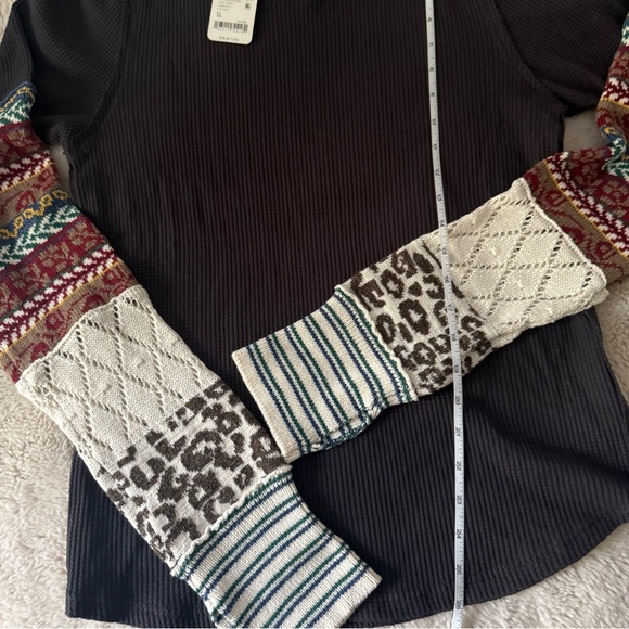 FREE PEOPLE We The Free * All In Cuff * Thermal Washed Black Combo NWT $78 XS XL - Picture 5 of 12